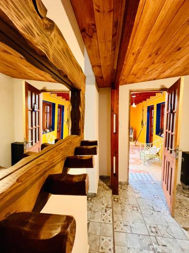 Χώρος καθιστικού στο Hospedaje Flores del Sur