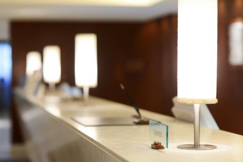 a row of lights on a counter in a room at Sapporo Park Hotel in Sapporo