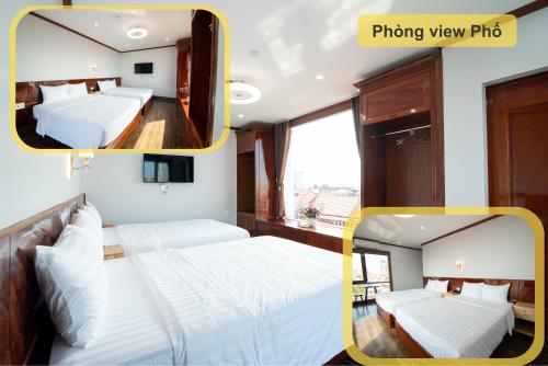 Postel nebo postele na pokoji v ubytování Minh Quang Hotel