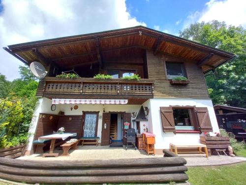 a small house with a roof on top of it at Haus Alexander in Fresach