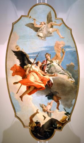 a painting of people on a ceiling at AVD - La Nuova Casa di Nonna in Udine