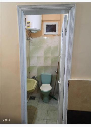 La petite salle de bains est pourvue de toilettes et d'un lavabo. dans l'établissement Luxor downtown, à Louxor