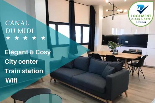 Canal du midi, cosy city center apt, train station