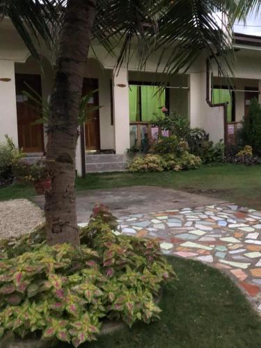 a palm tree in front of a house at AMK traveller's hub in Maite