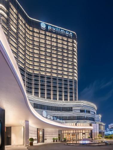 a rendering of a building with a hotel at Pullman Quanzhou Shuitou in Quanzhou