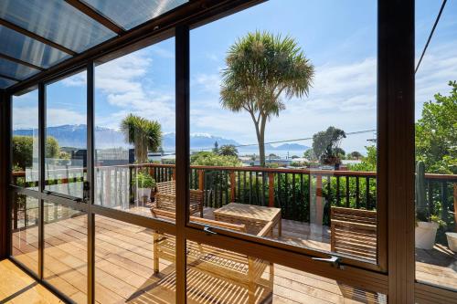 a view from the balcony of a house at Torquay Retreat in Kaikoura