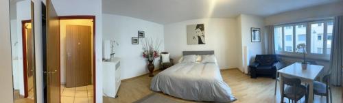 Posteľ alebo postele v izbe v ubytovaní Schweiz (302)
