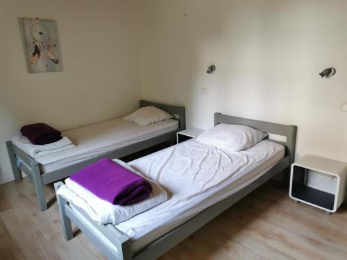 Habitación con 2 camas y TV. en Foun Vive, en Font-Romeu