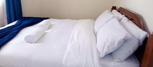 Postel nebo postele na pokoji v ubytování Epic World Stays- 1 Bedroom Claycity, Kasarani