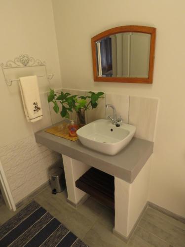 a bathroom with a sink and a mirror at Parksig Self Catering in Musina