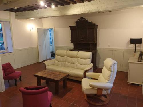 Ruang duduk di Gîte du Manoir