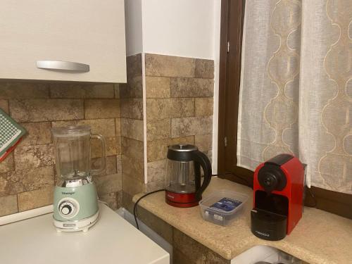 encimera de cocina con licuadora en La casa di Luana sulla via Francigena, en Monterosi