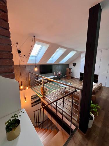 a loft conversion of a house with a skylight at Loftový apartmán Laura in Světlá nad Sázavou