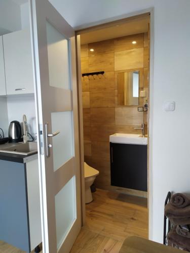 Ένα μπάνιο στο Apartamenty Barbara Ustroń Jaszowiec