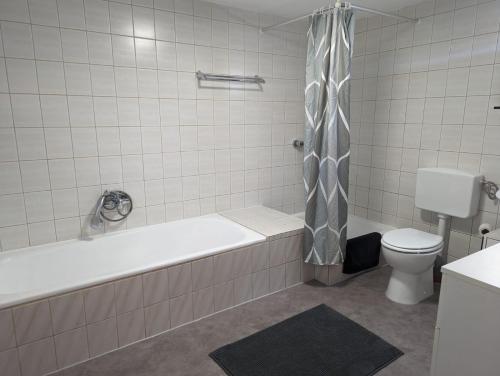Ένα μπάνιο στο Ferienwohnung Hofliebe in Päpinghausen