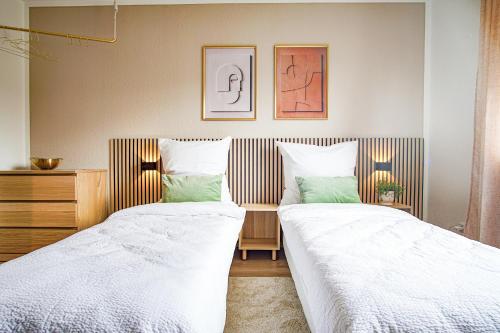 Кровать или кровати в номере Homefy Boho Studio mit Parkplatz