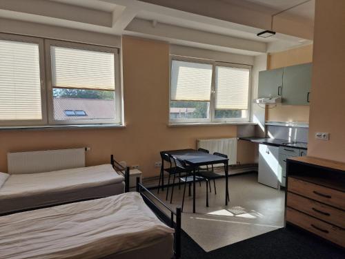 Postel nebo postele na pokoji v ubytování HOSTEL PARK-Dobraszczecińska