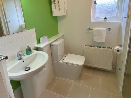 a bathroom with a sink and a toilet at Fields View in Newbridge