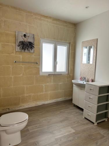 ein Bad mit einem WC und einem Waschbecken in der Unterkunft The Gem Farmhouse in Qormi