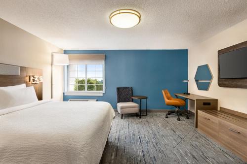 a hotel room with a bed and a desk and a television at Holiday Inn Express - Bowling Green by IHG in Bowling Green