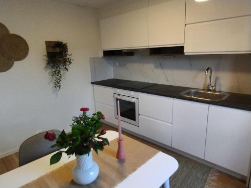 Η κουζίνα ή μικρή κουζίνα στο Bambinas Guest House Hässleholm