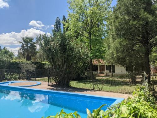 a swimming pool in a yard with trees at Quinta Don Benito - Chacras de Coria- in Ciudad Lujan de Cuyo