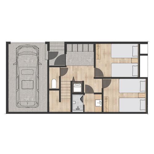 a drawing of a floor plan of a house at DREAM LIFE Onsen Villa in Niseko