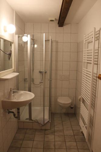 Bilik mandi di Das Abendrote Haus- Kurz und Langzeitvermietung für Monteure