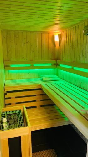 a small sauna with a light on top of it at Kleine Burg Ovelgönne in Ovelgönne