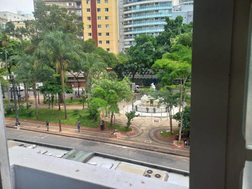a view of a city street from a window at Flat - Apartium Palacete Victória in Sao Paulo