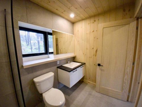 Tring-Jonction的住宿－Aventuria，一间带卫生间和窗户的小浴室