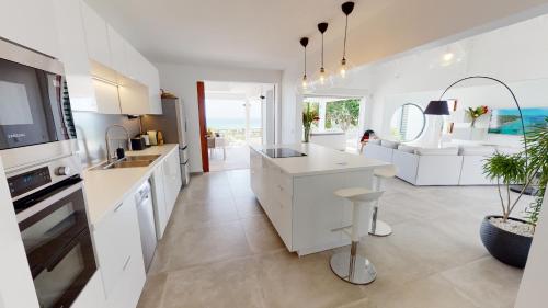 THE VIEW - Magnifique Villa face à la Merにあるキッチンまたは簡易キッチン