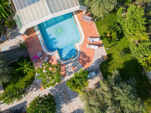 an overhead view of a swimming pool in a yard at Villa Rita Taormina in Taormina