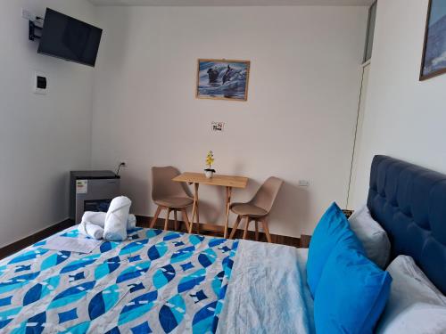 Ένα ή περισσότερα κρεβάτια σε δωμάτιο στο Las Fragatas Casa Hotel