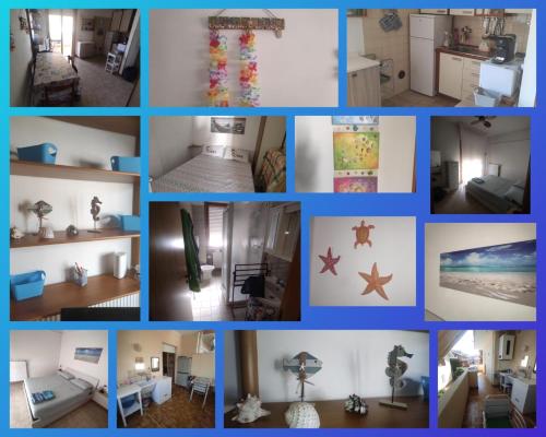 eine Collage mit Fotos von einem Wohnzimmer und einem Haus in der Unterkunft Home Mariarita in Montesilvano