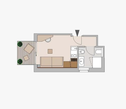 a view of a floor plan of a house at Wellness Smart Suites in Bolzano