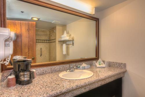 a bathroom with a sink and a mirror at Grand Vista Hotel Grand Junction in Grand Junction