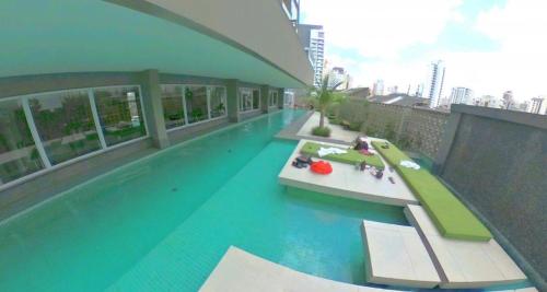 an overhead view of a swimming pool on a building at VN Turiassu in Sao Paulo