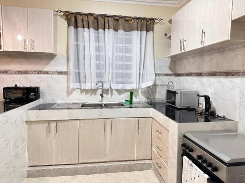 a kitchen with a sink and a window at Luxurious 2 bedroom penthouse-Fully Furnished at 360 Luxury in Kitale