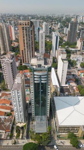 an aerial view of a city with tall buildings at Green Place Ibirapuera in São Paulo