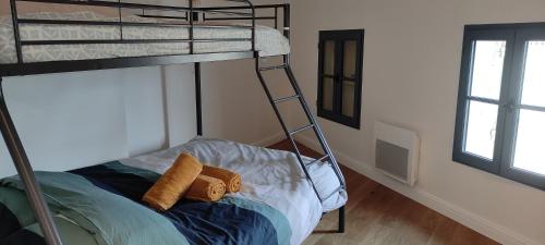 - une chambre avec des lits superposés et une échelle dans l'établissement Appartement au coeur de Libourne, à Libourne