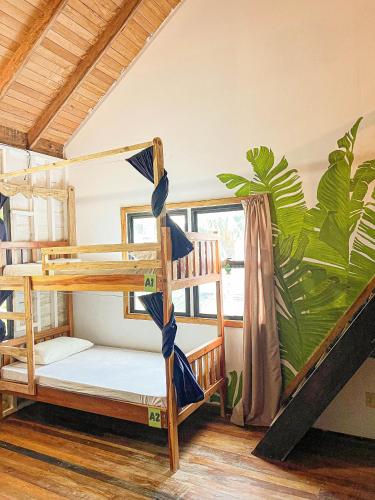 En eller flere senge i et værelse på Bella's Backpackers Hostel