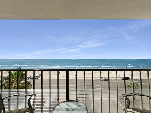 a view of the beach from the balcony of a condo at Amazing and Spectacular ocean and beach views in Galveston in Galveston