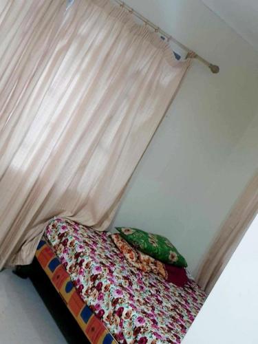 a bed in a bedroom with a curtain at APARTMENTS FIJI in Suva