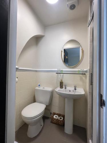 een badkamer met een toilet en een wastafel bij Elizabeth Grace House in Douglas