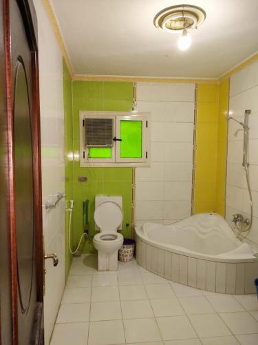 ein Badezimmer mit einem WC und einer Badewanne in der Unterkunft Luxury 3 rooms Flat in Kairo
