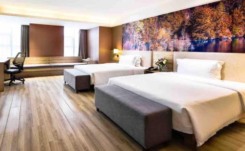 Postel nebo postele na pokoji v ubytování Atour Hotel Chengdu Consulate South Renmin Road