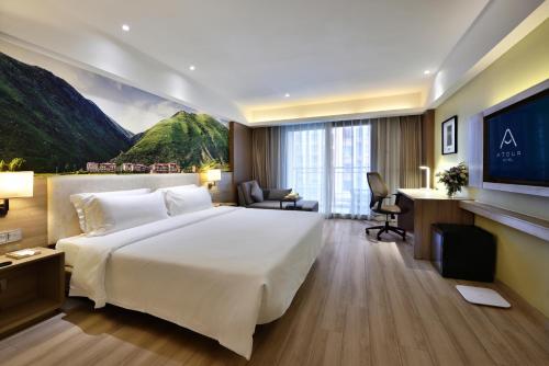 Postel nebo postele na pokoji v ubytování Atour Hotel Chengdu Consulate South Renmin Road