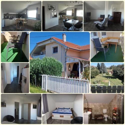a collage of photos of a house at Appartement Andrea in Galambok