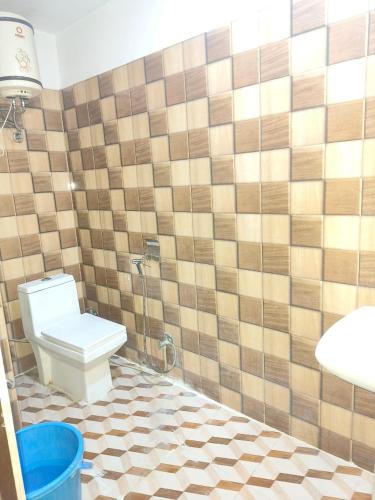 a bathroom with a toilet and a sink at HOTEL ASHOKA PALACE Near IGI Airport New Delhi in New Delhi